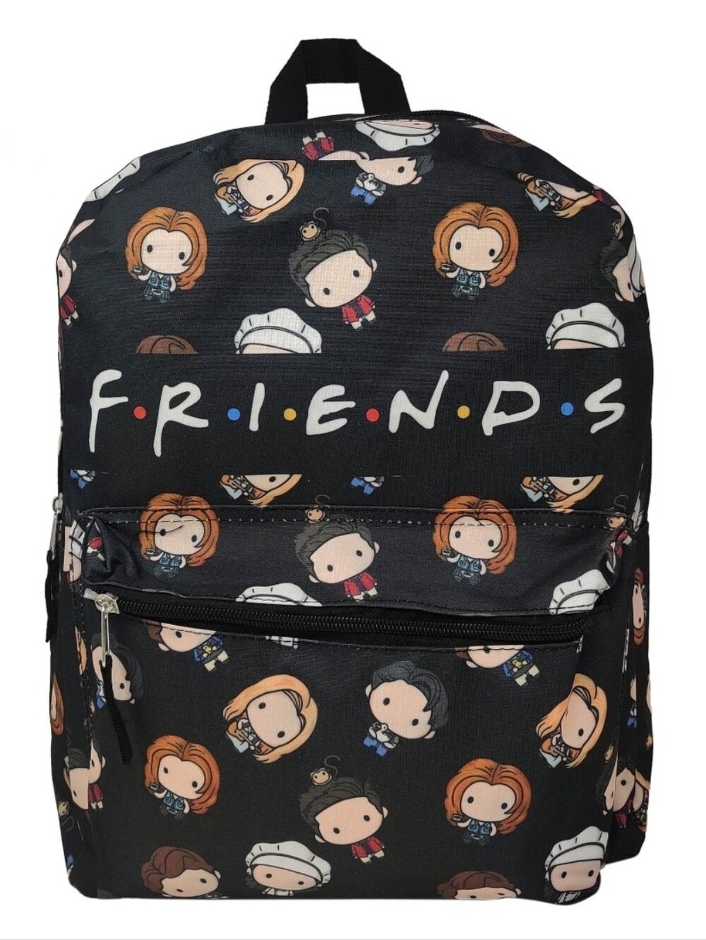FRIENDS, Cartoon Character, Black Backpack